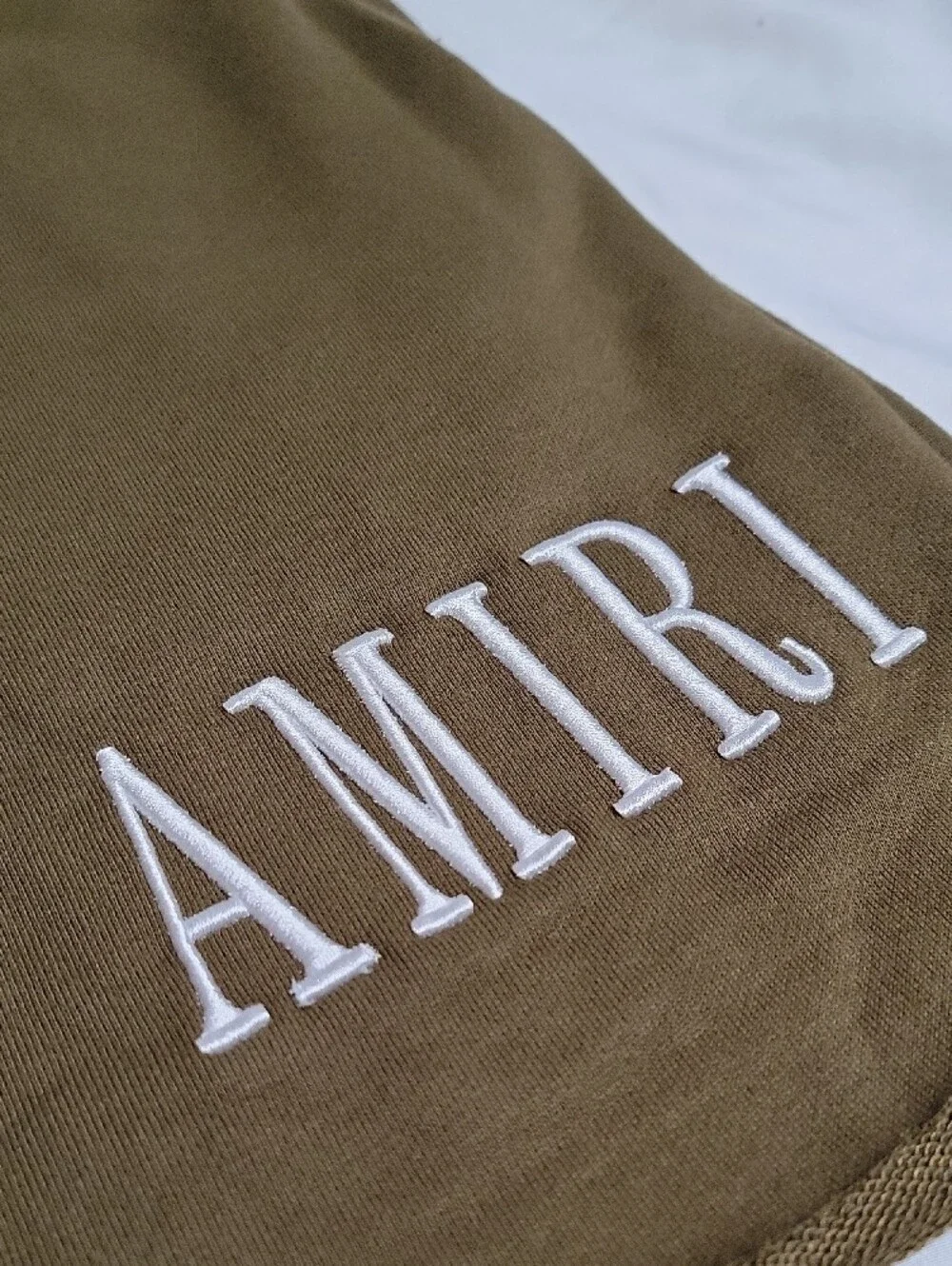 AMIRI Olive Green Lounge Shorts with Contrast Drawcord